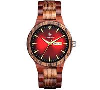 RORIOS Orologio da Uomo in Legno Luminoso Orologio Analogico Al quarzo Orologi da Polso con Datario Leggero Fatto a Mano Orologio Legno