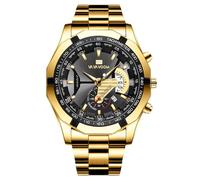 RORIOS Orologio da Uomo in Quarzo Impermeabile Sportivo Orologioes Quadrante Grande Luminoso Watches Oro