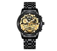 RORIOS Orologio da Uomo Luminoso Analogico al Quarzo con Cinturino in Acciaio Inox - Impermeabile