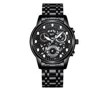 RORIOS Orologio da Uomo Luminoso Analogico al Quarzo con Cinturino in Acciaio Inox - Impermeabile