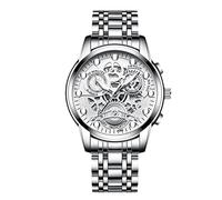 RORIOS Orologio da Uomo Luminoso Analogico al Quarzo con Cinturino in Acciaio Inox - Impermeabile