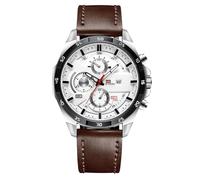 RORIOS Orologio da uomo luminoso da uomo calendario impermeabile Orologioes di moda Cinturino in pelle e cinturino in acciaio inossidabile Adatto agli uomini Argento marrone