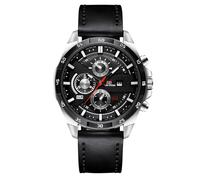 RORIOS Orologio da uomo luminoso da uomo calendario impermeabile Orologioes di moda Cinturino in pelle e cinturino in acciaio inossidabile Adatto agli uomini Argento nero