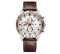 RORIOS Orologio da uomo luminoso da uomo calendario impermeabile Orologioes di moda Cinturino in pelle e cinturino in acciaio inossidabile Adatto agli uomini Oro marrone