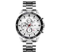 RORIOS Orologio da uomo luminoso da uomo calendario impermeabile Orologioes di moda Cinturino in pelle e cinturino in acciaio inossidabile Adatto agli uomini Bianco nero
