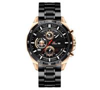 RORIOS Orologio da uomo luminoso da uomo calendario impermeabile Orologioes di moda Cinturino in pelle e cinturino in acciaio inossidabile Adatto agli uomini Nero oro