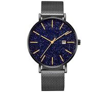 RORIOS Orologio da Uomo Moda Analogici al Quarzo Orologio Mesh Cinturino Ultra Sottile Orologio Minimalista Data Finestra Orologio da Polso