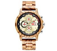 RORIOS Orologio da Uomo Naturale Orologio di Legno Analogico Quarzo Data Cronografo Orologio di Artigianato Fatto a Mano Uomo Orologi da Polso