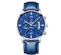 RORIOS Orologio da Uomo Orologio Analogico Quarzo Luminoso Orologio Cronografo con Data Cinturino in Pelle Moda Orologio da Polso