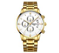 RORIOS Orologio da Uomo Orologio Analogico Quarzo Luminoso Orologio Cronografo con Data e Cinturino in Acciaio Inossidabile Quadrante Moda Orologio da Polso