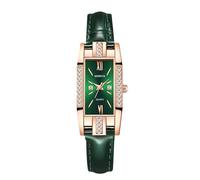 RORIOS Orologio Diamanti Rettangolare Orologioes al Quarzo con Cinturino in Pelle Moda Impermeabile Adatto alle Donne Verde
