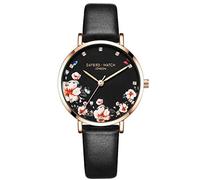 RORIOS Orologio Donna Analogico Al Quarzo Donna Fiore Orologio da Polso in Pelle Regalo di Compleanno Orologi Women Watch