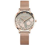 RORIOS Orologio Donna Analogico Al Quarzo Orologio da Polso Acciaio INOX Mesh Cinturino Elegante Fiore Orologio per Donna Ragazze
