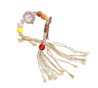 RORIOS Orologio Donna Boho con Bracciale Perline Artigianale Frangia Orologioes Analogico a Movimento Quarzo Watch di Moda Leggero per Giorno Viaggio & Festa Bianco