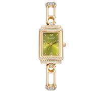 RORIOS Orologio Donna con Cristalli Quadrante Rettangolare Movimento al Quarzo Impermeabile Gioiello Elegante per Abito Casual e Regalo Verde