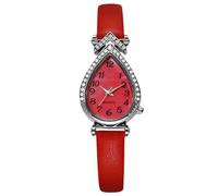RORIOS Orologio Donna con Guadrante a Forma di Goccia e Decorazione Strass Diversi Colori Stili Quadrante Orologioes Elegante per Donne Rosso A