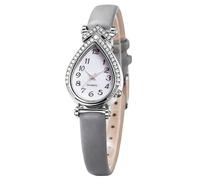 RORIOS Orologio Donna con Guadrante a Forma di Goccia e Decorazione Strass Diversi Colori Stili Quadrante Orologioes Elegante per Donne Grigio A