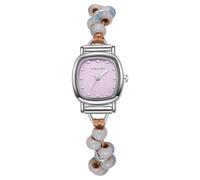 RORIOS Orologio Donna con Quadrante Quadrato Cinturino Intrecciato Perle di Moda Orologioes Quartz Casual Elegante Opzioni Rosa/Azzurro/Viola per l'Uso Giornaliero Viola