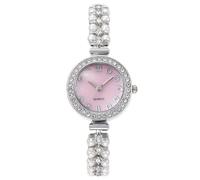 RORIOS Orologio Donna con Strass e Cinturino di Perle Accessorio Trendy per Quotidiano & Festa Donne alla Moda Rosa