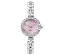 RORIOS Orologio Donna con Strass e Cinturino di Perle Accessorio Trendy per Quotidiano & Festa Donne alla Moda Rosa
