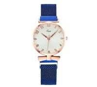 RORIOS Orologio Donna Elegante con Quadrante Floreale 3D Bracciale in Metallo Premium Orologioes Quarzo per Uso Giornaliero Svago & Feste Blu