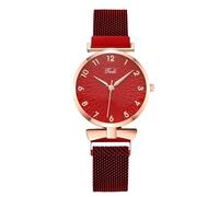 RORIOS Orologio Donna Elegante con Quadrante Floreale 3D Bracciale in Metallo Premium Orologioes Quarzo per Uso Giornaliero Svago & Feste Rosso