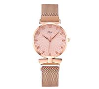 RORIOS Orologio Donna Elegante con Quadrante Floreale 3D Bracciale in Metallo Premium Orologioes Quarzo per Uso Giornaliero Svago & Feste Rosa