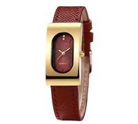 RORIOS Orologio Donna Elegante Rettangolare Cassa Sottile Cinturino in Pelle Orologioes Analogico al Quarzo Impermeabile Watch di Moda Rosso dorato
