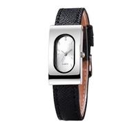 RORIOS Orologio Donna Elegante Rettangolare Cassa Sottile Cinturino in Pelle Orologioes Analogico al Quarzo Impermeabile Watch di Moda Bianco argenteo