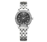 RORIOS Orologio Donna in Acciaio Inossidabile con Strass Orologioes a Quarzo Analogico di Moda Watch Elegante e Casual per Uso Giornaliero & Regalo Nero