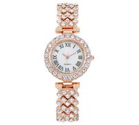 RORIOS Orologio Donna Moda con Accenti Cristalli Bracciale Metallo Elegante Orologio Quarzo per l'Uso Giornaliero Oro rosa