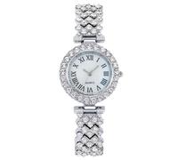 RORIOS Orologio Donna Moda con Accenti Cristalli Bracciale Metallo Elegante Orologio Quarzo per l'Uso Giornaliero Argento