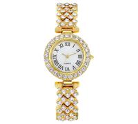 RORIOS Orologio Donna Moda con Accenti Cristalli Bracciale Metallo Elegante Orologio Quarzo per l'Uso Giornaliero Oro