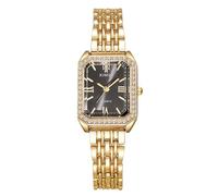 RORIOS Orologio Donna Orologioes Quartz - Watches alla Moda con Quadrante Quadrato Dorato Cinturino Metallico per Quotidiano & Feste Nero