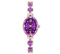 RORIOS Orologio Donna Quarz Orologioes con Bracciale di Strass Elegante Watches da Sera con Quadrante Ovale Viola