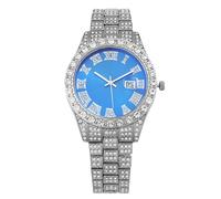 RORIOS Orologio Donna Quarzo con Cristalli Quadrante a Numeri Romani Funzione Data Orologioes Strassato per Giorno Quotidiano e Festa Argento