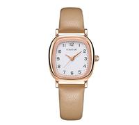 RORIOS Orologio Donne Quarzo Analogico Quadrato Numeri Arabi Orologioes Cinturino in Pellecon Semplice Impermeabile Wristwatch Giallo