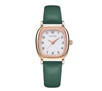 RORIOS Orologio Donne Quarzo Analogico Quadrato Numeri Arabi Orologioes Cinturino in Pellecon Semplice Impermeabile Wristwatch Verde