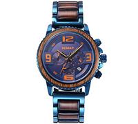 RORIOS Orologio Legno Uomo Analogico Al Quarzo Orologi da Polso Naturale Cronografo Orologio in Legno Moda Orologio in Legno da Uomo