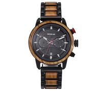 RORIOS Orologio Legno Uomo Cronografo Al quarzo con Cinturino in Legno Moda Naturale Orologio Impermeabile Orologio da Uomo