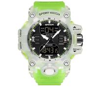 RORIOS Orologio Militare da Uomo Orologio Moda Sportivo da Polso Orologio Multifunzione Elettronico Orologio Digitale Quarzo Orologio Doppio Display 5ATM Verde