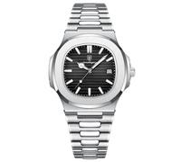 RORIOS Orologio Minimalista da Uomo Analogico Quarzo Elegante - Acciaio Inossidabile con Calendario e Luminosi - Nero