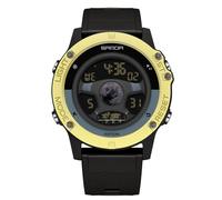 RORIOS Orologio Multifunzione Elettronico Orologio Creative da Uomo Orologio da Polso Sportivi Impermeabile Orologio Moda Digitale Cinturino in Resina Nero Oro