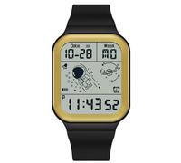 RORIOS Orologio Quadrati da Uomo Multifunzione Elettronico 50M Impermeabile Digitale con Cinturino in Gomma