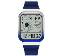 RORIOS Orologio Quadrati da Uomo Orologio da Polso Multifunzione Elettronico Orologio 50M Impermeabile Orologio Casual Digitale Orologio Cinturino in Gomma Blu B