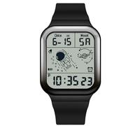 RORIOS Orologio Quadrati da Uomo Orologio da Polso Multifunzione Elettronico Orologio 50M Impermeabile Orologio Casual Digitale Orologio Cinturino in Gomma Nero B