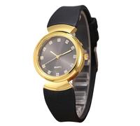 RORIOS Orologio Quartz Donna con quadrante Accento Diamanti Cinturino in Silicone Orologioes Casual Moda Impermeabile per Uso Quotidiano & Regalo Nero