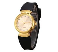 RORIOS Orologio Quartz Donna con quadrante Accento Diamanti Cinturino in Silicone Orologioes Casual Moda Impermeabile per Uso Quotidiano & Regalo Oro Nero