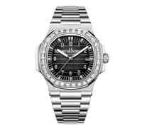 RORIOS Orologio Quartz Uomo Visualizzazione Giorno-Data Cinturino Acciaio Inossidabile Tono Oro Rosa-Argento Orologioes per Ufficio/Casual/Outdoor Watches Argento nero