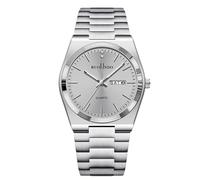 RORIOS Orologio Quartz Uomo Visualizzazione Giorno-Data Cinturino Acciaio Inossidabile Tono Oro Rosa-Argento Orologioes per Ufficio/Casual/Outdoor Watches Argento puro grigio